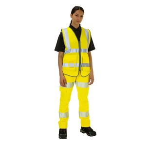 Leo LYNMOUTH Superior Ladies Executive Waistcoat High Visibility Yellow