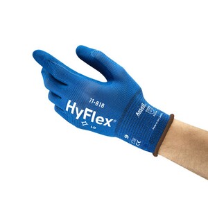 Ansell 11-818 Hyflex Ultra Lightweight Nitrile Coated Glove Blue