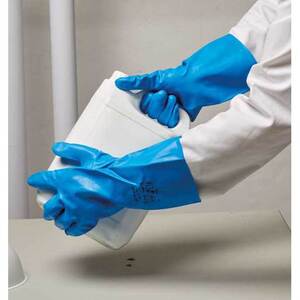 KeepSAFE Chemical Resistant Nitrile Gauntlet Blue